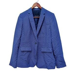 Banana Republic Womens Blue‎ Geometric Print Blazer Jacket Size 6